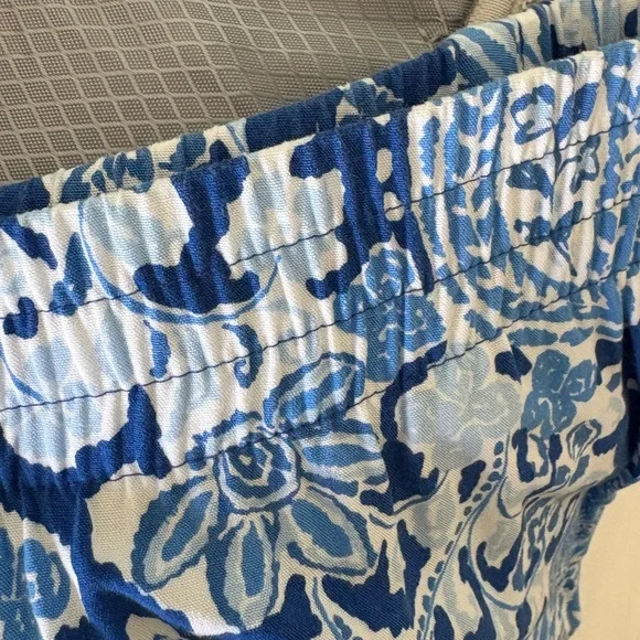 J. Jill Blue & White Paisley Wide-Leg Ankle Pants Rayon Size M Boho Chic - Picture 5 of 9